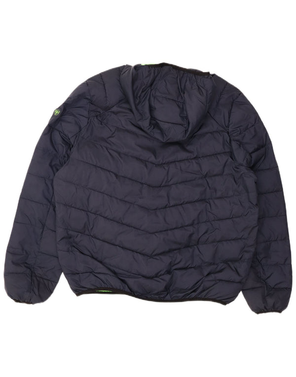 CHIEMSEE Chaqueta acolchada con capucha para hombre UK 42 XL Azul marino Poliéster