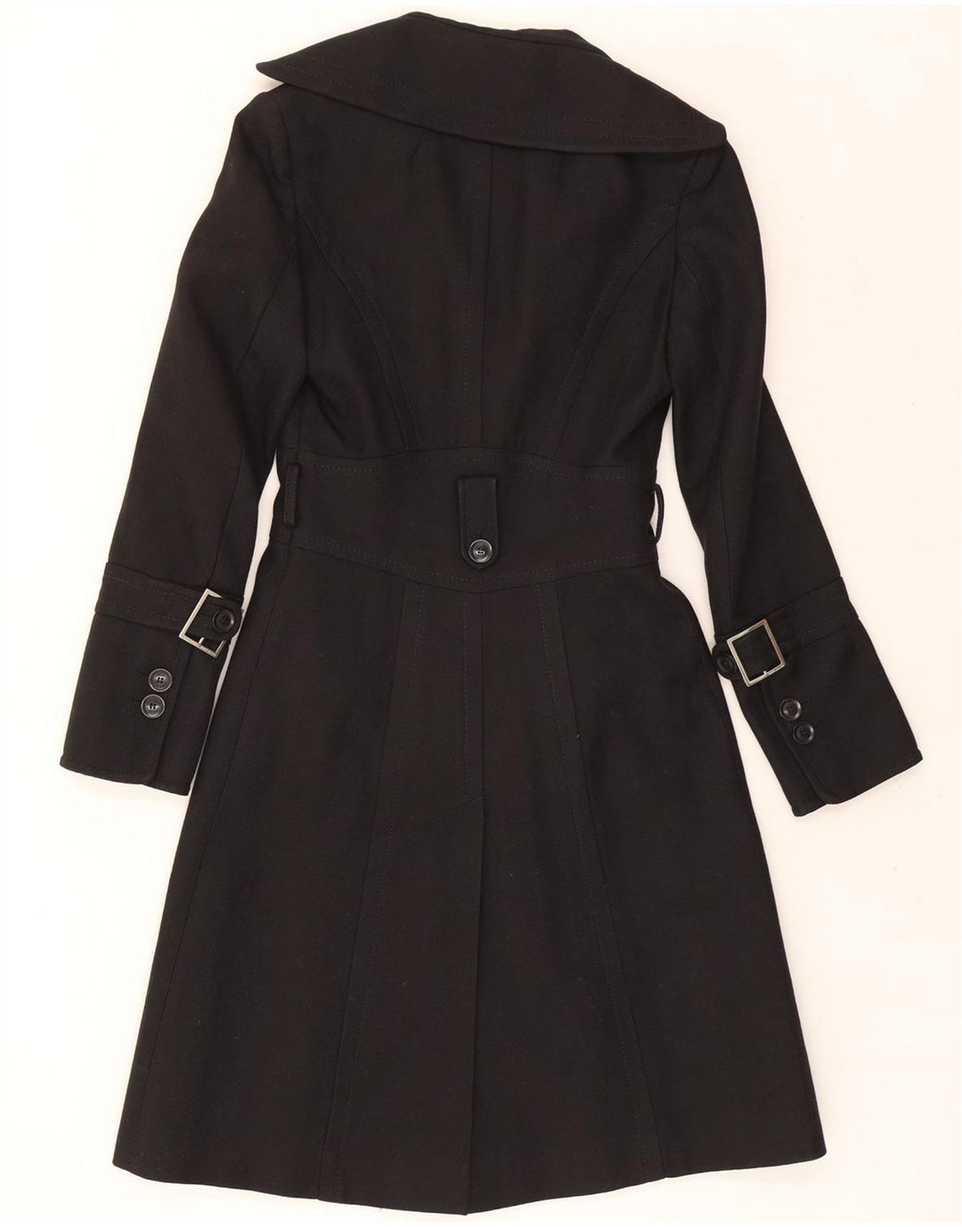 Karen Millen Abrigo para mujer UK 8 Small Lana negra