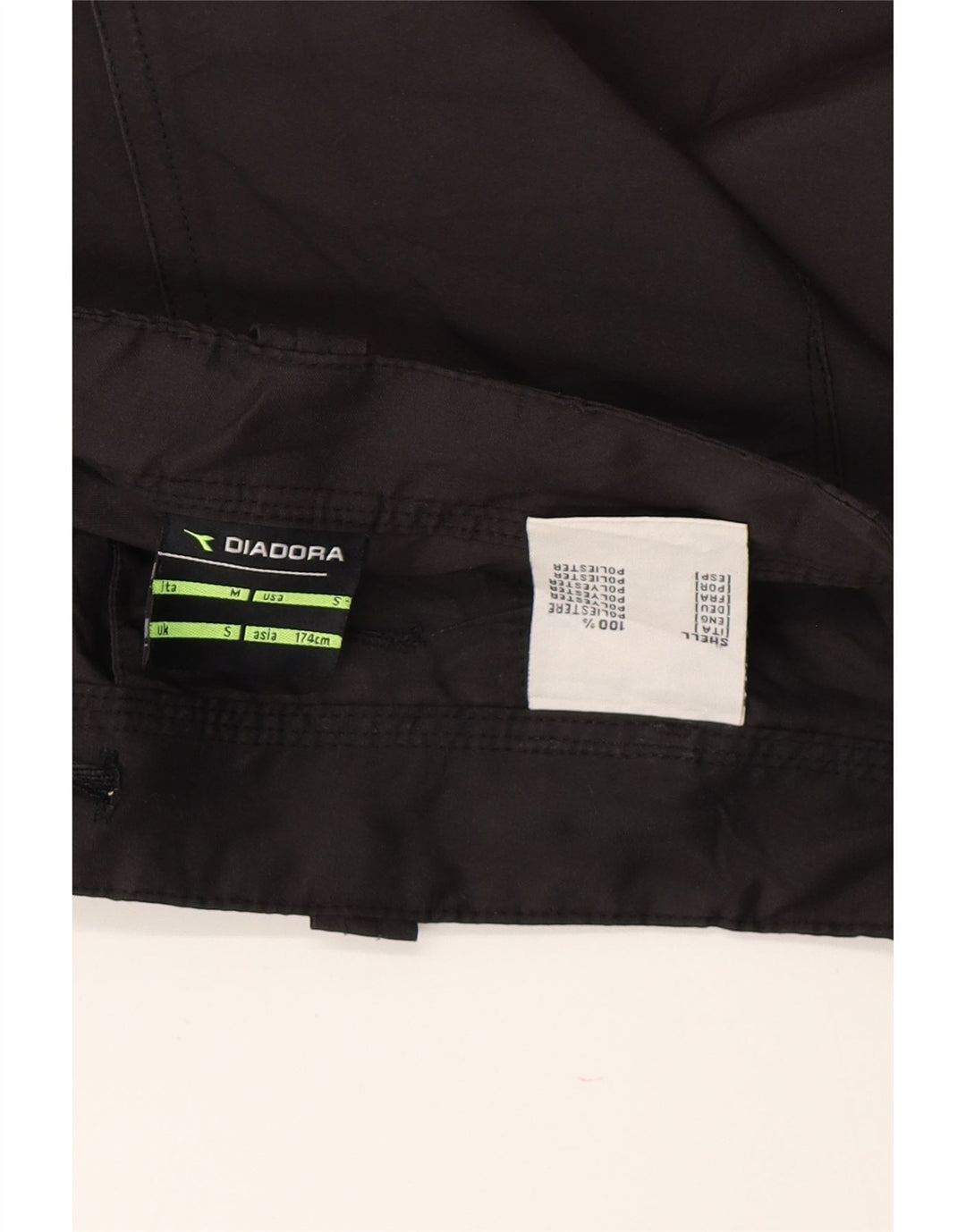 DIADORA Mens Italia Cargo Shorts Small W32 Poliéster Negro