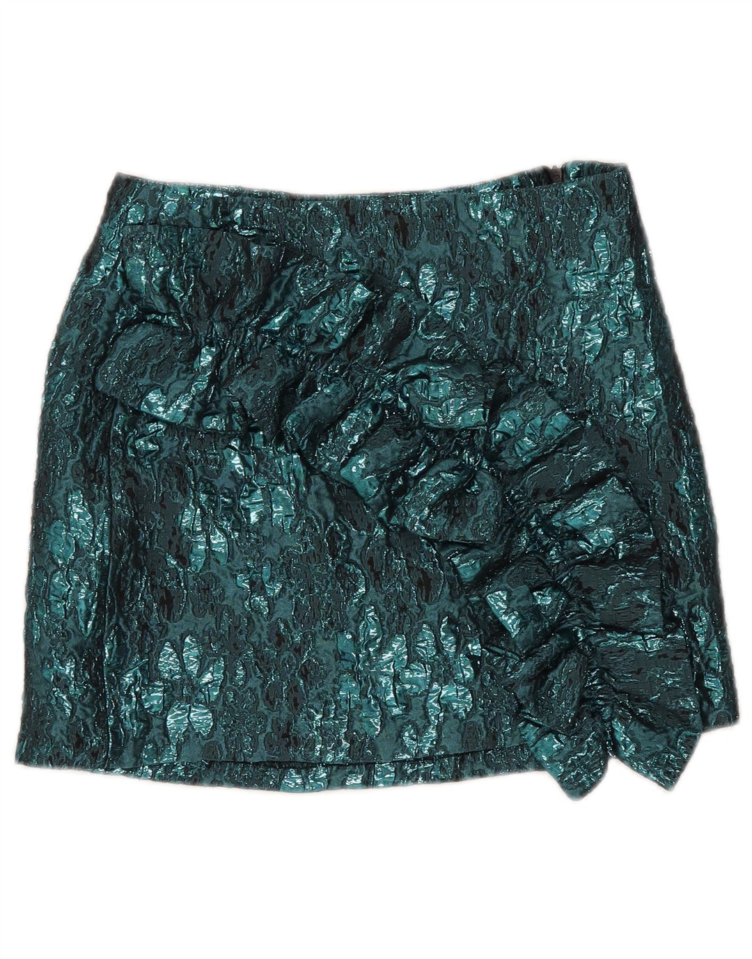 Zara Mujer Mini Falda XS W24 Azul Floral Poliéster