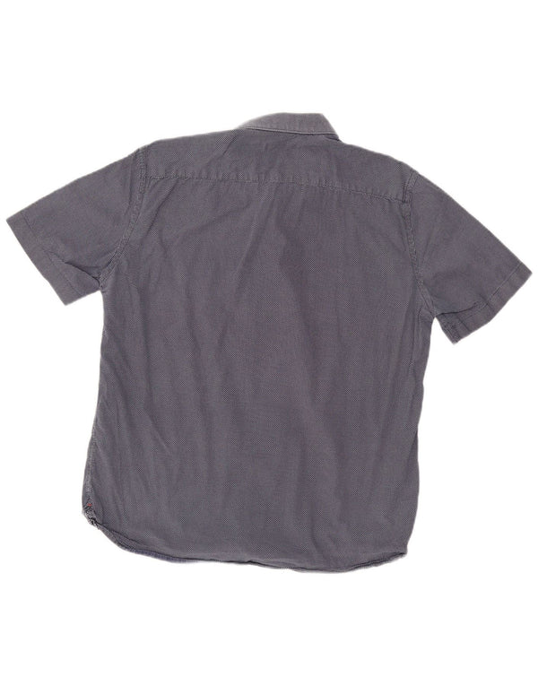 Camisa de manga corta para hombre French Connection de algodón con lunares azul marino grande