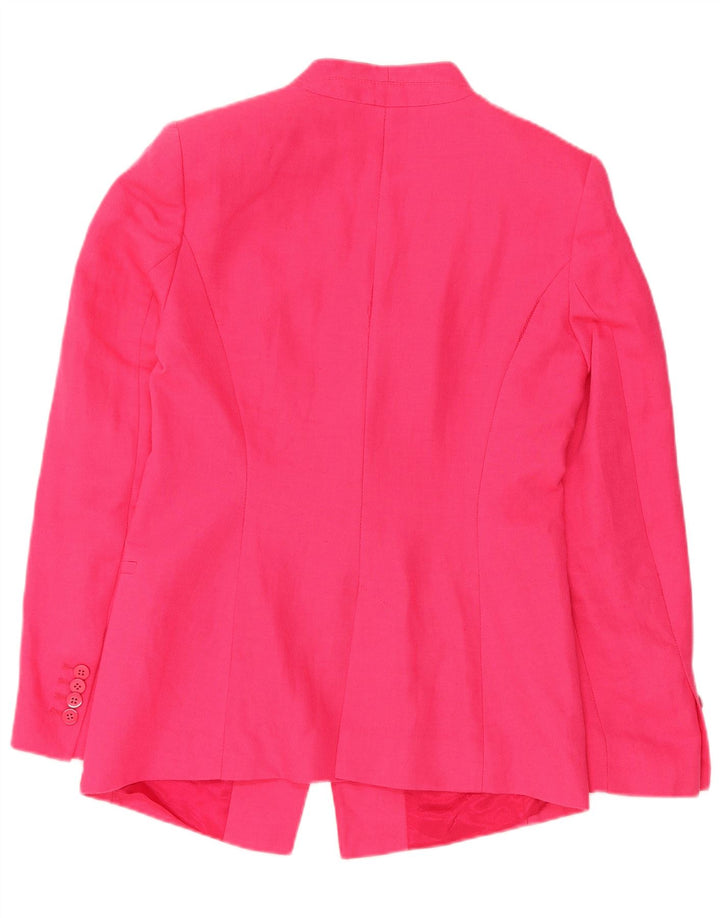 ZARA Womens 1 Button Blazer Jacket UK 12 Medium Pink