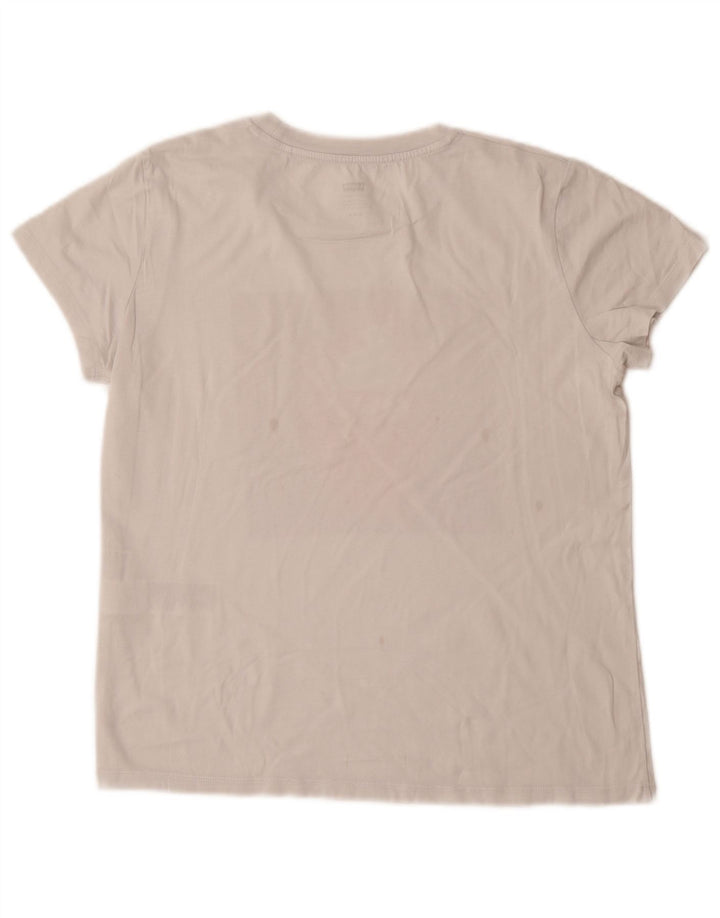 LEVI'S Camiseta gráfica para mujer Top UK 12 Medium White Cotton