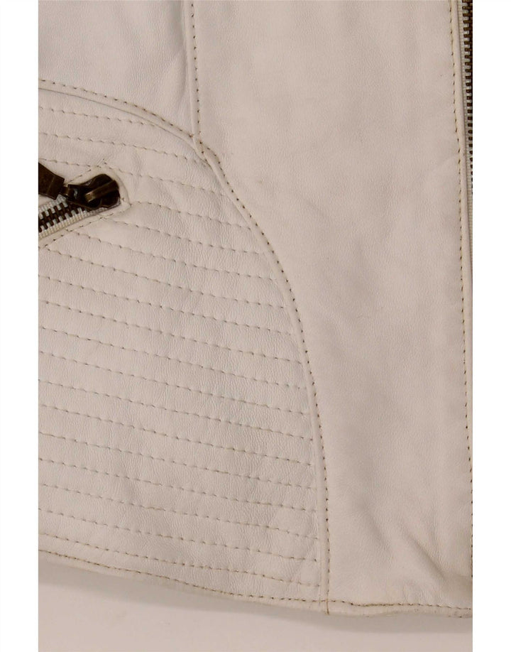 Schegge Chaqueta de cuero para mujer IT 52 2XL Blanco