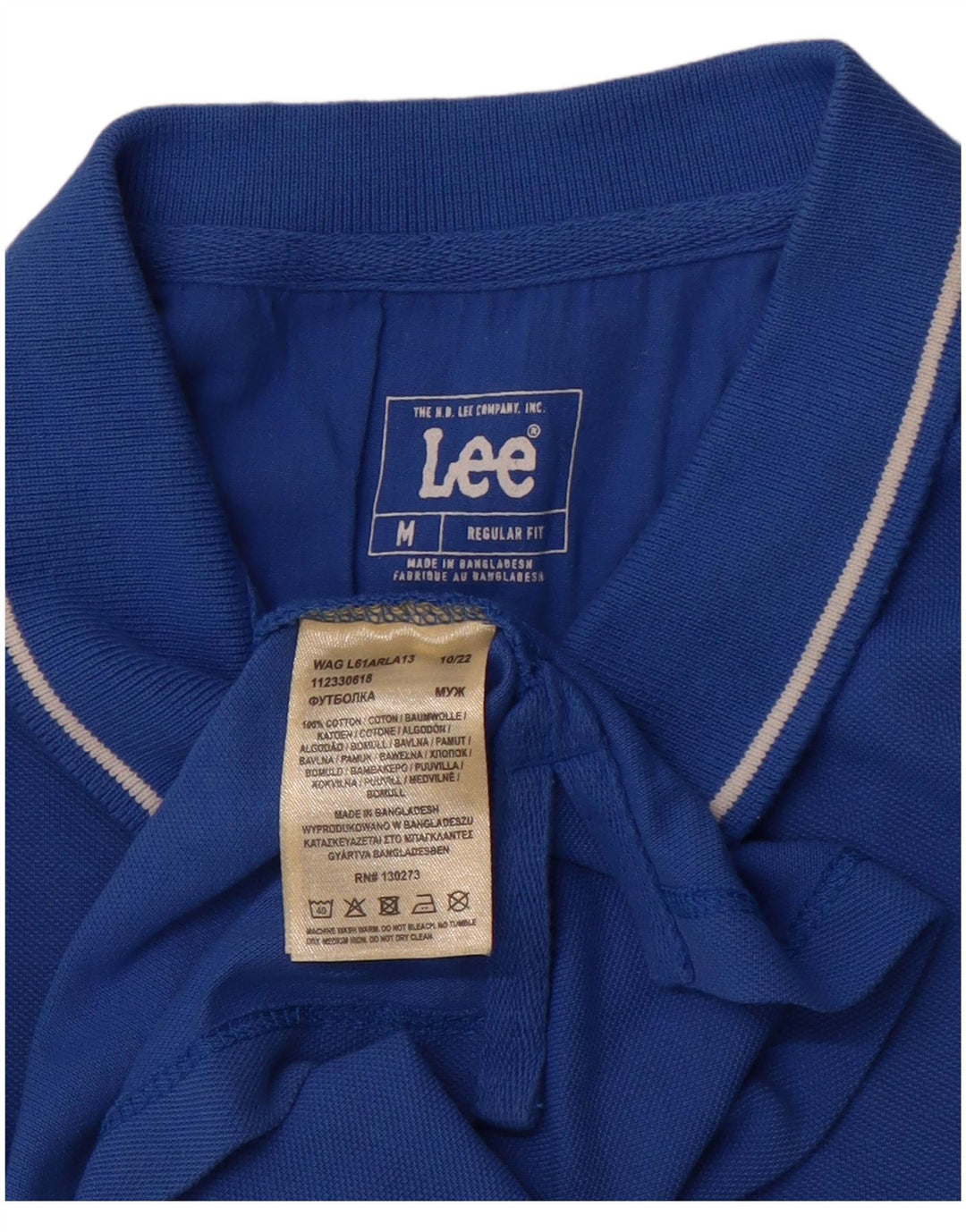 Polo LEE de corte regular para hombre de algodón azul medio