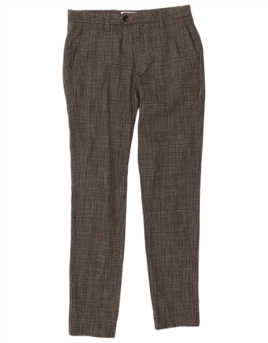 Jack & Jones Pantalón de traje ajustado para hombre W30 L32 Poliéster a cuadros grises