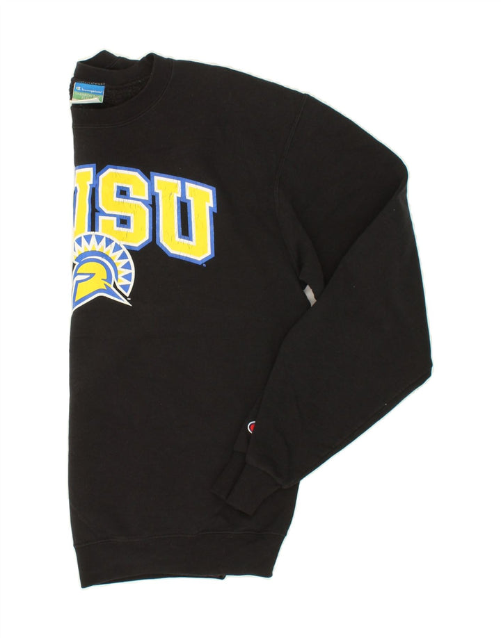 CHAMPION Mens Graphic Sweatshirt Jumper Medium Black Cotton Vintage Champion and Second-Hand Champion from Messina Hembry 