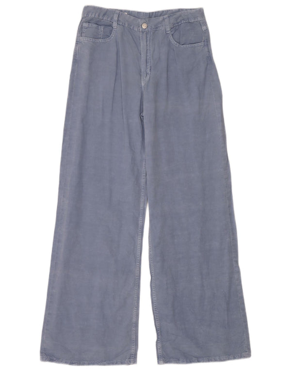 Zara Pantalones Casuales De Pierna Ancha para Mujer EU 38 Small W28 L32 Azul
