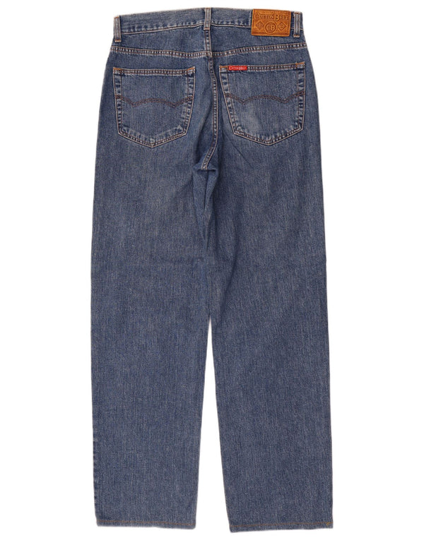 Vaqueros cónicos para hombre con cinturón de algodón W34 L33 Azul