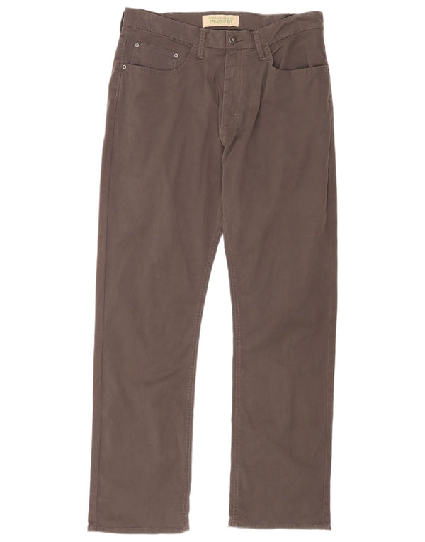 Wrangler Pantalones informales rectos para hombre W34 L32 Algodón gris