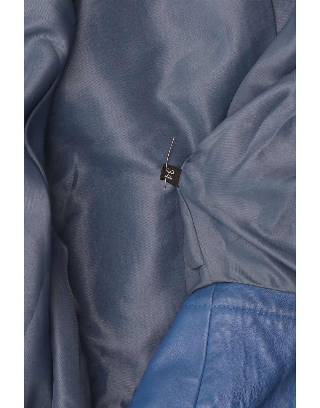 Vintage mujer chaqueta de cuero de gran tamaño EU 34 XS azul