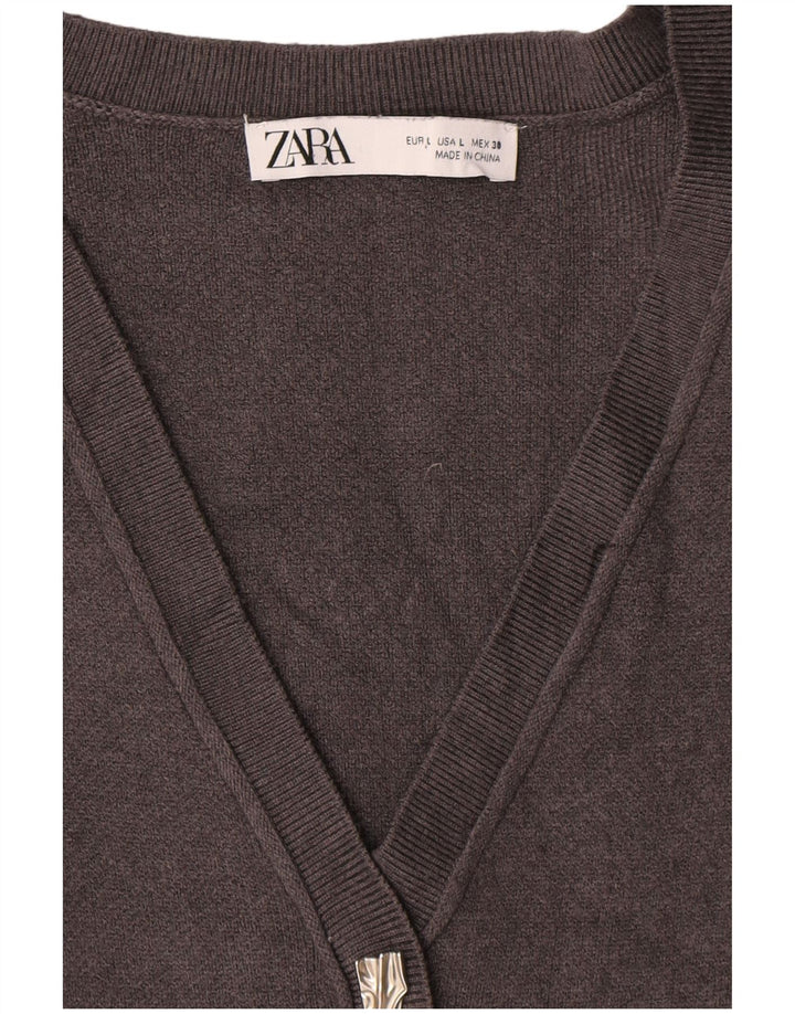 Zara Mujer Vestido Jersey Reino Unido 44 Grande Gris
