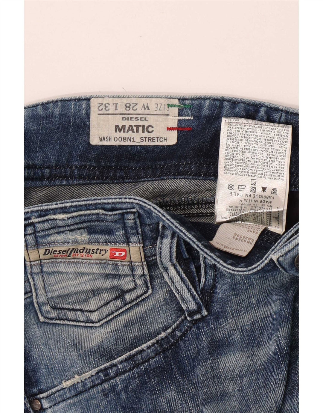 Diesel Mujer Matic Vaqueros Slim Desgastados W28 L32 Algodón Azul