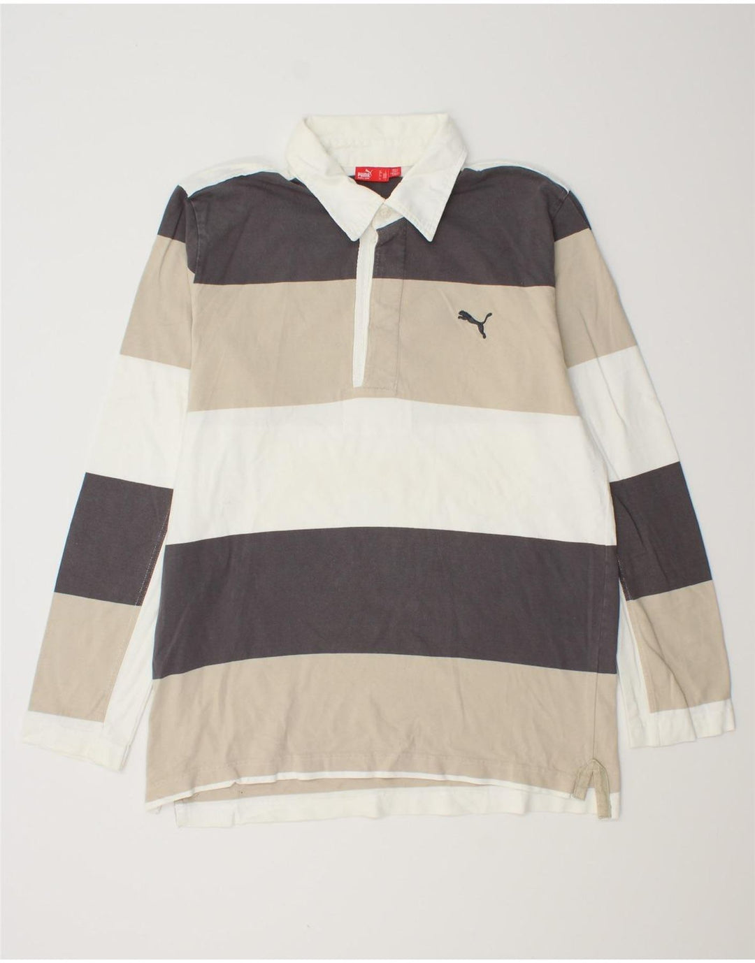 PUMA Polo de rugby de manga larga con gráfico para hombre, talla grande, multicolor a rayas