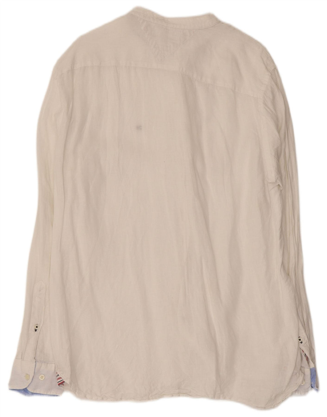 TOMMY HILFIGER Camisa de corte regular para hombre, talla grande, lino blanco