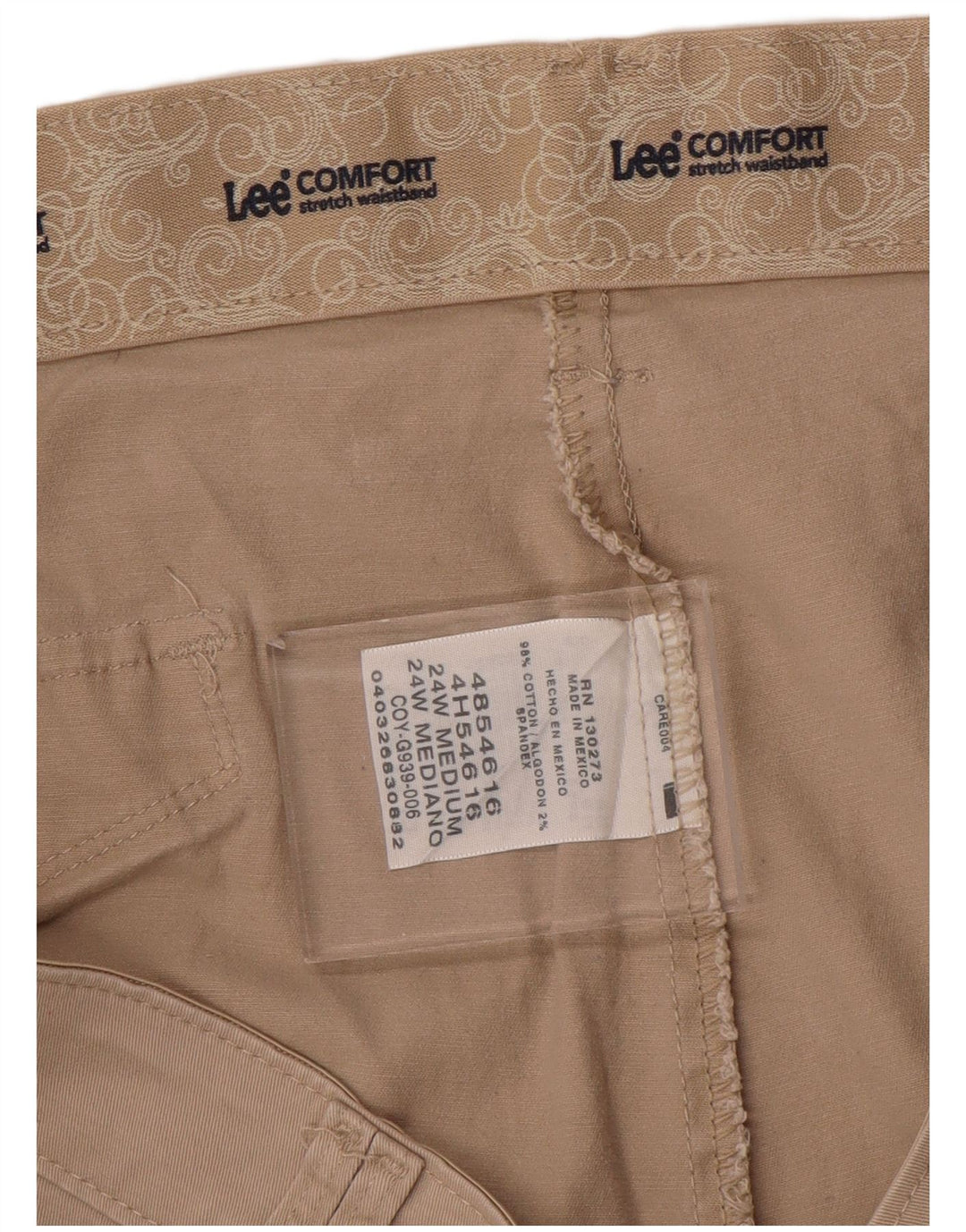Lee - Pantalones casuales para mujer, ajuste cómodo, talla 24, 4XL, W48, L30, algodón beige