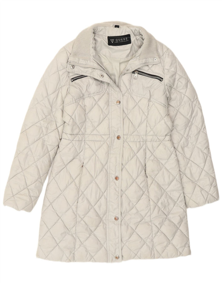 Guess Abrigo acolchado para mujer UK 44 Poliéster blanco mediano