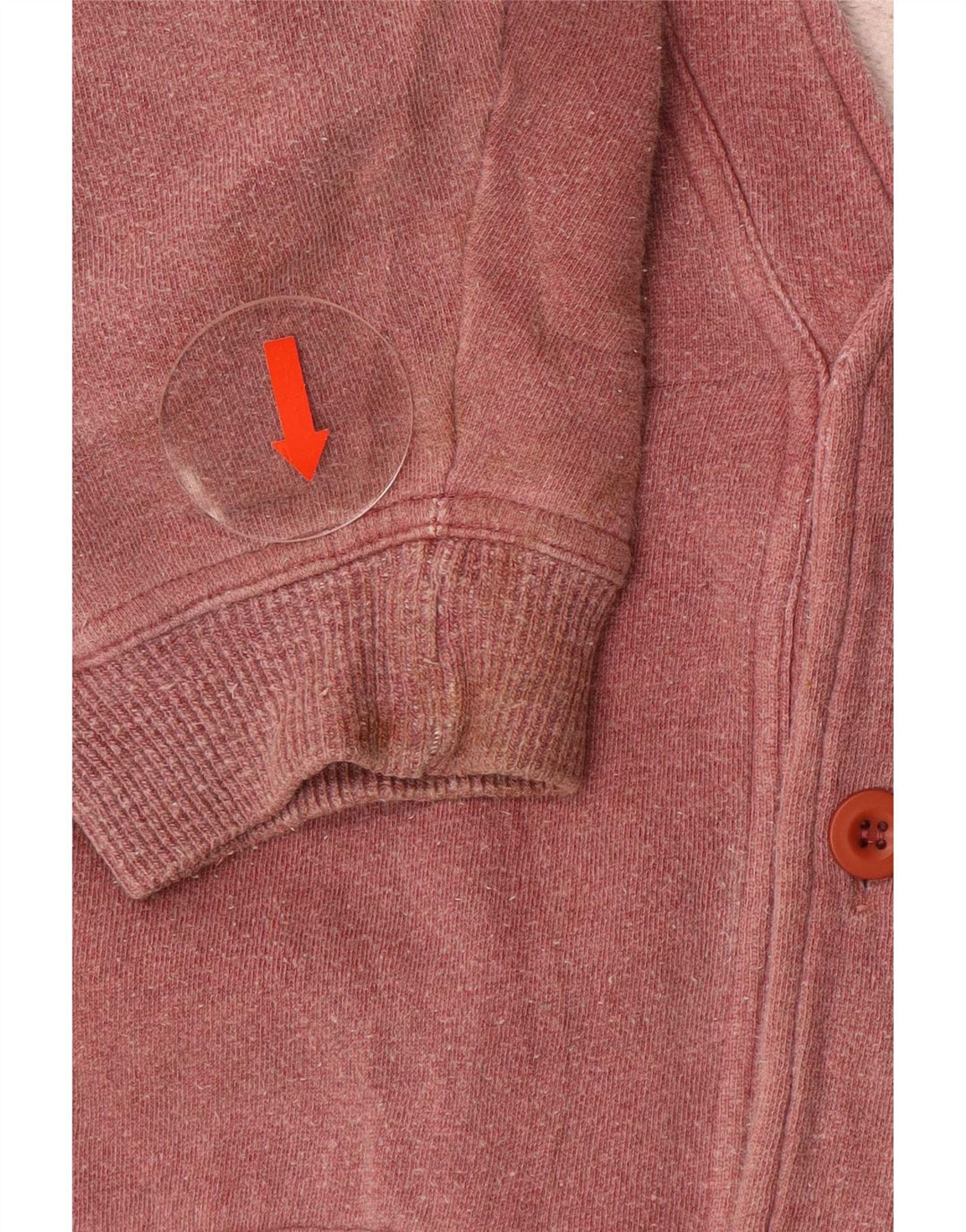 Vintage hombres Cardigan suéter medio rojo