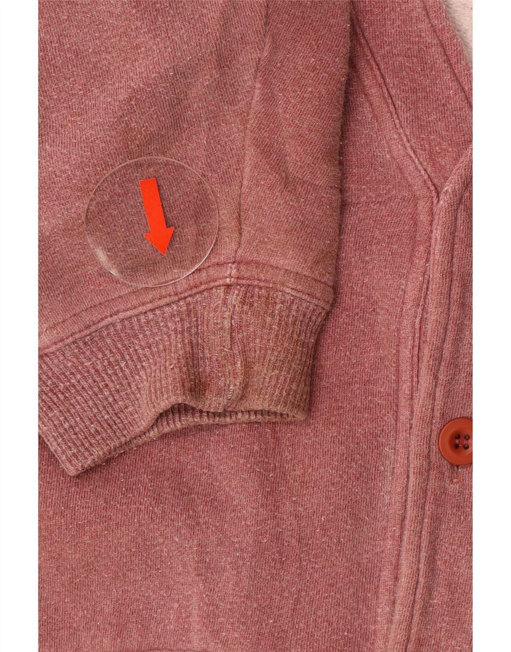 Vintage hombres Cardigan suéter medio rojo