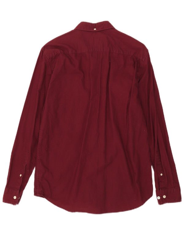 Camisa Jack Wills Hombre Slim Fit Algodón Burdeos Pequeño