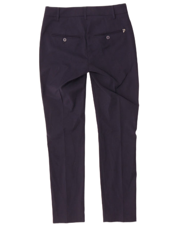 Pantalón De Traje Slim Dondup Mujer W25 L27 Poliéster Azul Marino