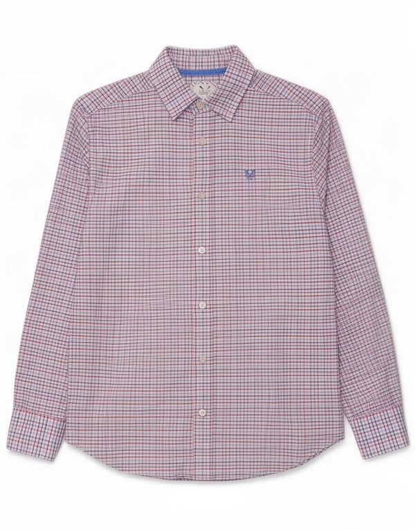 Crew Clothing Camisa de corte clásico para hombre Algodón a cuadros multicolor pequeño