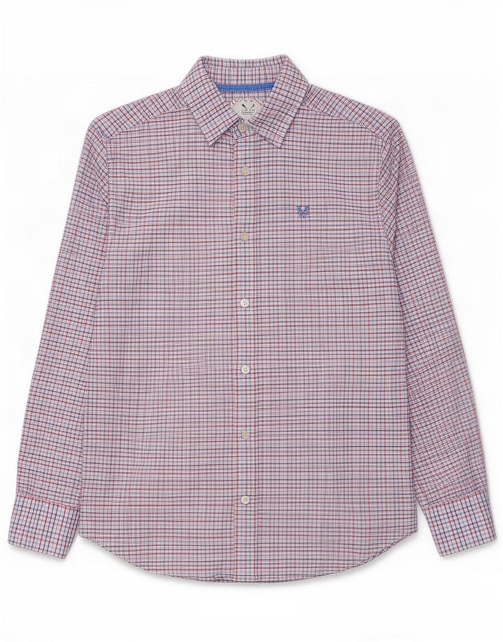 Crew Clothing Camisa de corte clásico para hombre Algodón a cuadros multicolor pequeño