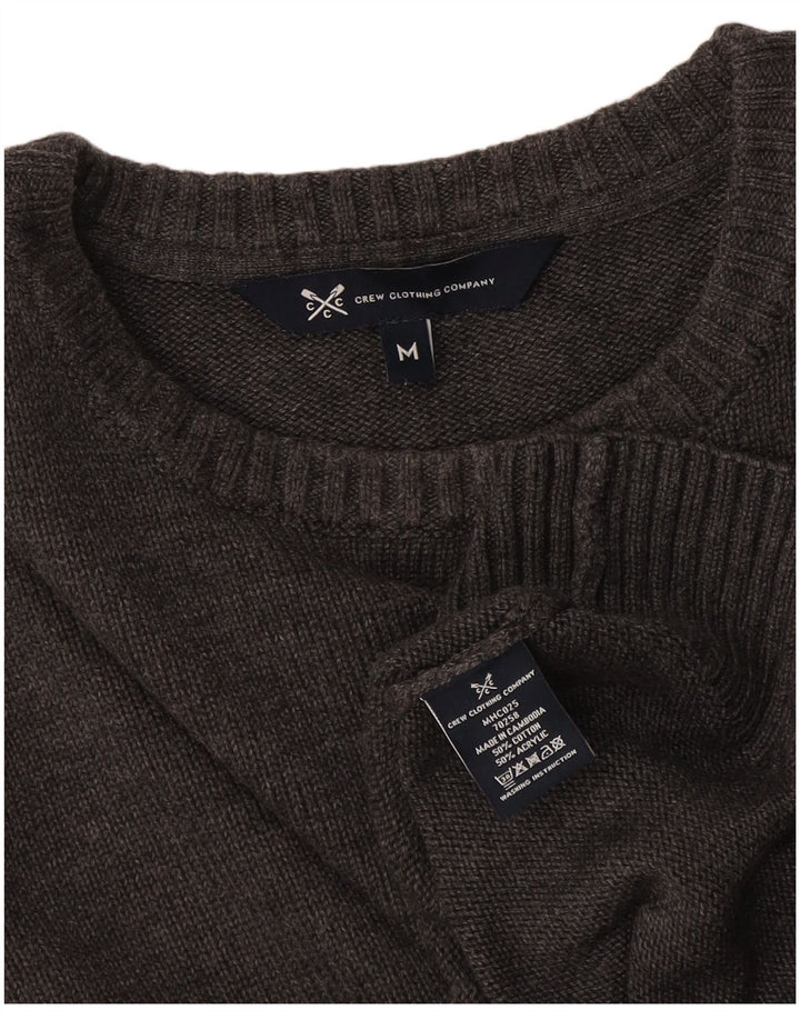 Crew Clothing Jersey de cuello para hombre Jersey de algodón gris medio
