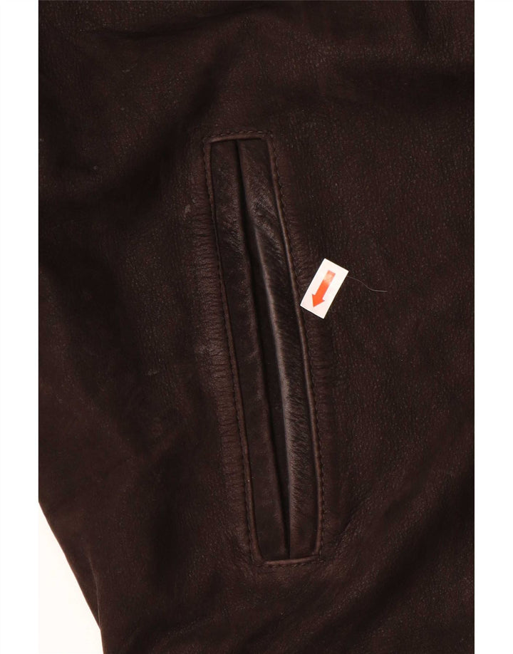 Vintage hombres chaqueta de cuero Reino Unido 36 pequeño marrón
