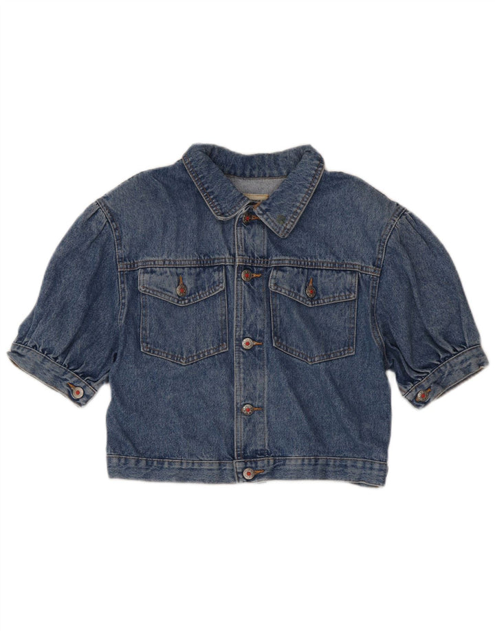 Chaqueta vaquera corta de manga corta para mujer Fly Time IT 42 Algodón azul medio