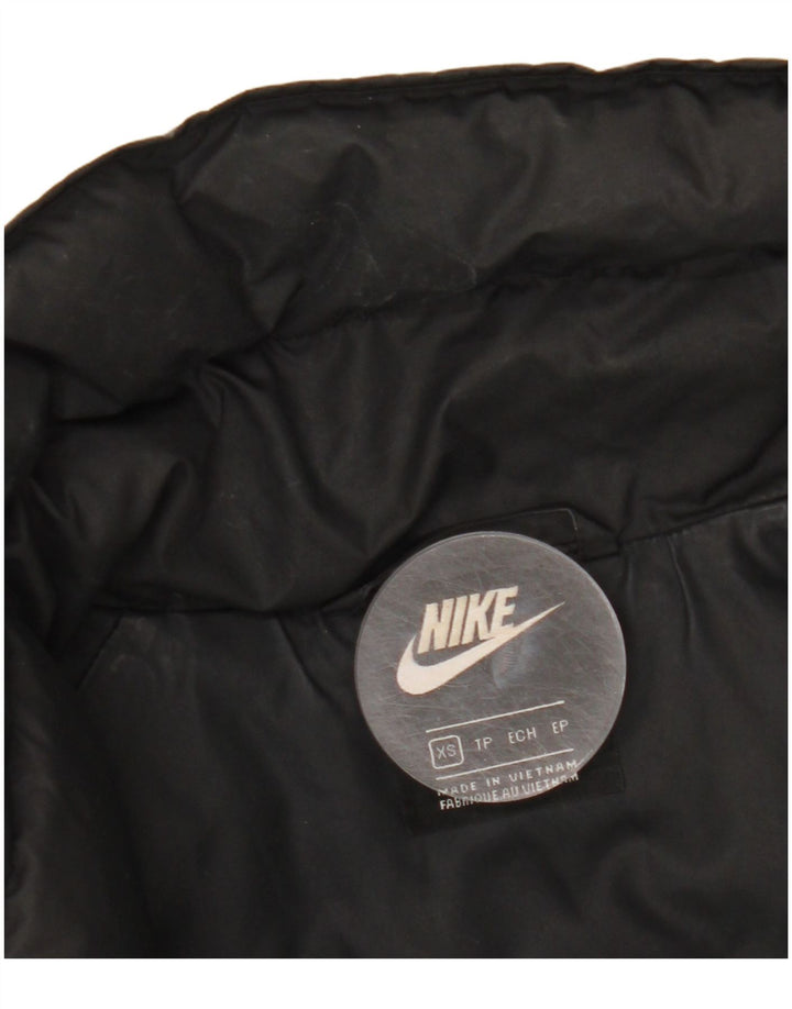 Nike Chaqueta acolchada con gráfico extragrande para mujer UK 6 XS Poliéster negro