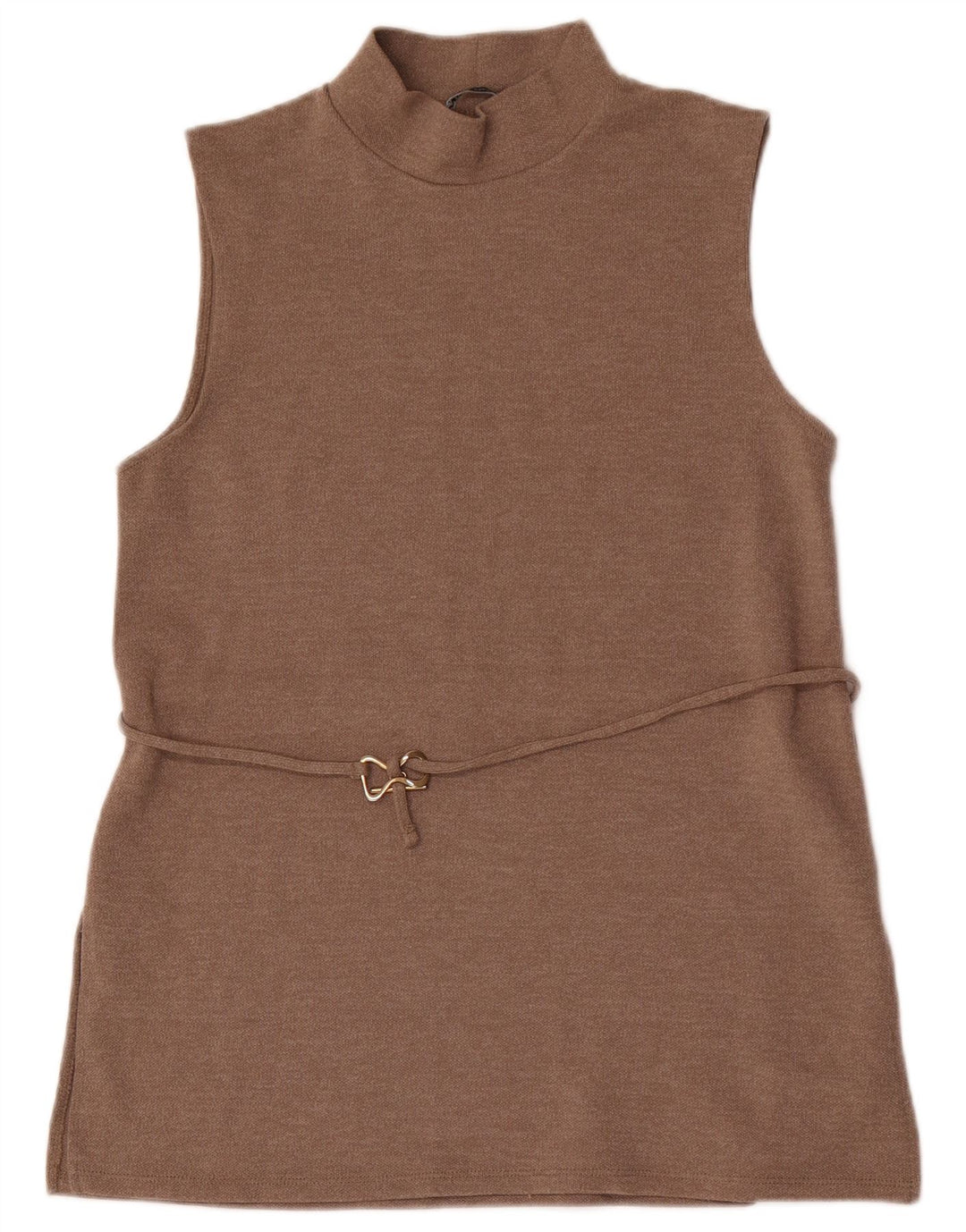 Zara Mujer Chaleco Top UK 42 Marrón Medio Poliéster