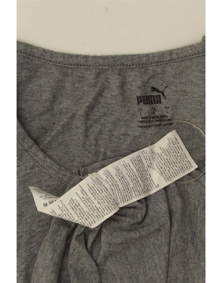Puma Hombre Gráfico Chaleco Top Grande Gris Algodón