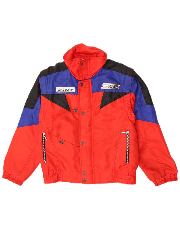Spyder Chaqueta de esquí con capucha para niños 11-12 años Rojo Colorblock Poliéster