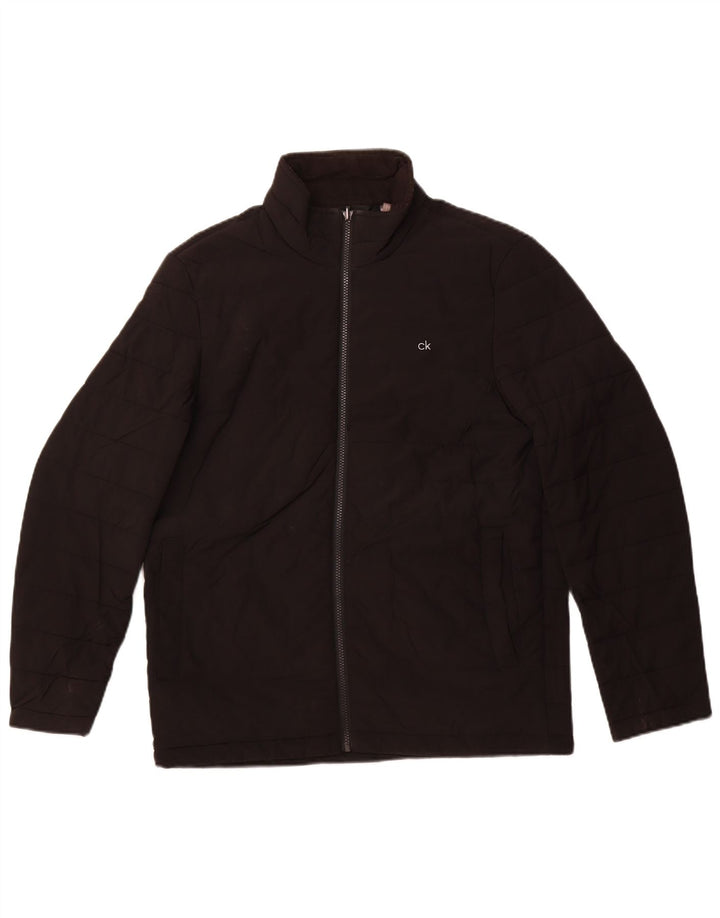 CALVIN KLEIN Chaqueta acolchada para hombre UK 36 Small Negro Poliéster