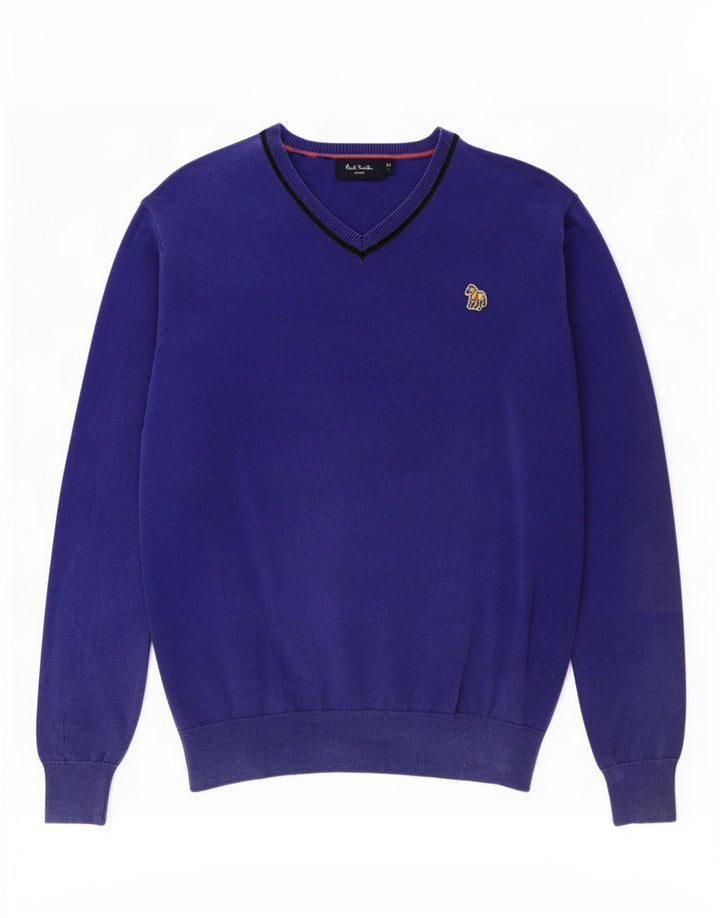 Paul Smith - Jersey con cuello en V para hombre, talla grande, algodón azul