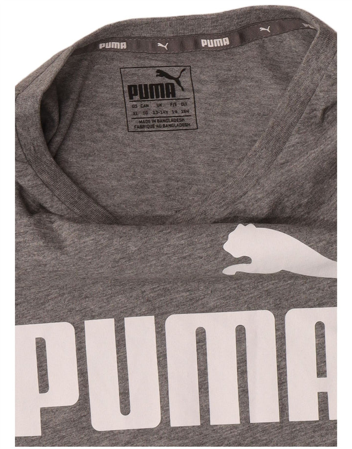 Puma Camiseta sin mangas gráfica para niños 13-14 años Gris moteado
