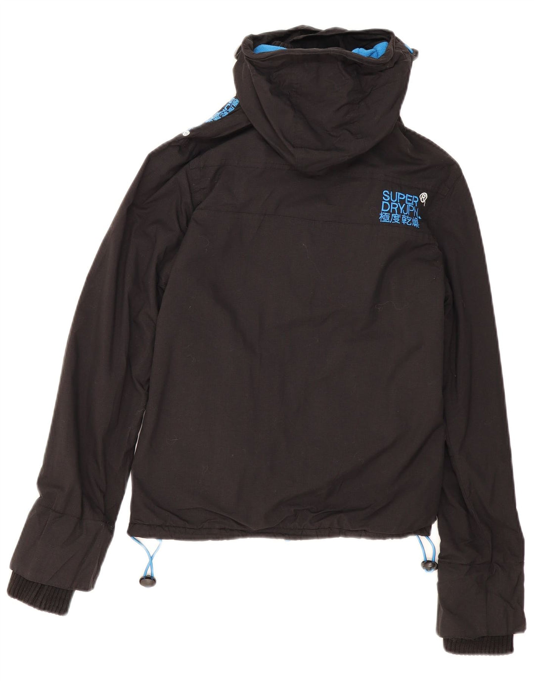Superdry Chaqueta cortavientos con capucha Windcheater para mujer, talla 40, color negro