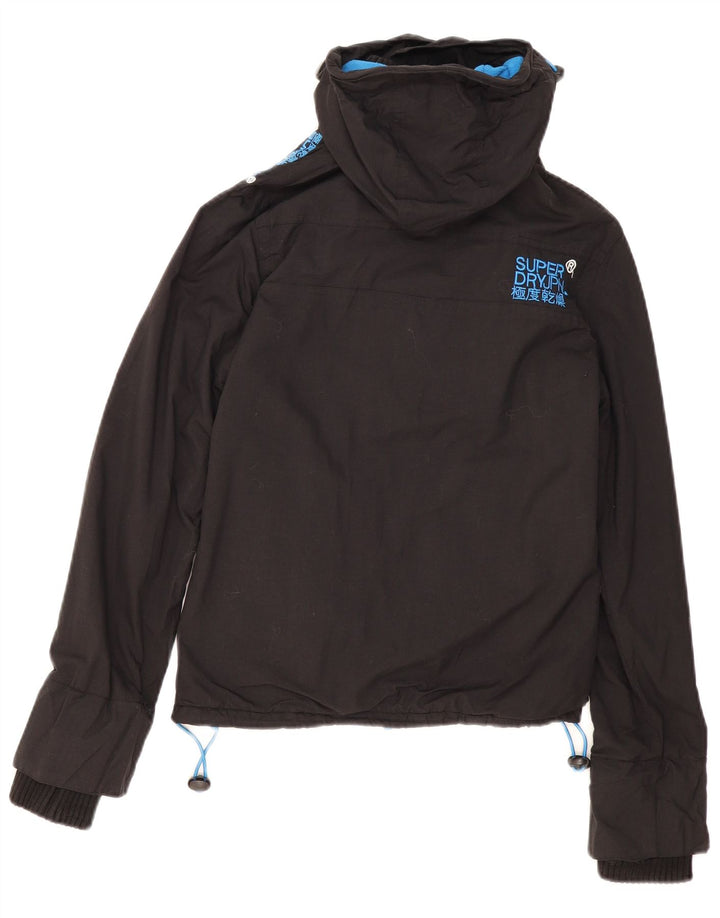 Superdry Chaqueta cortavientos con capucha Windcheater para mujer, talla 40, color negro