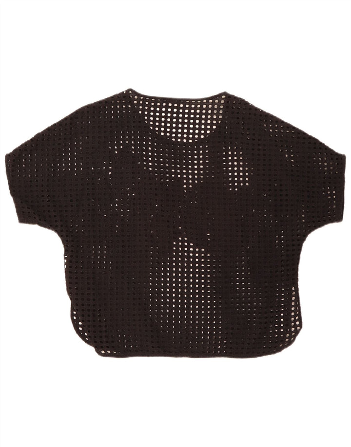Zara Mujer Blusa Transparente Top Reino Unido 44 Medio Negro Floral