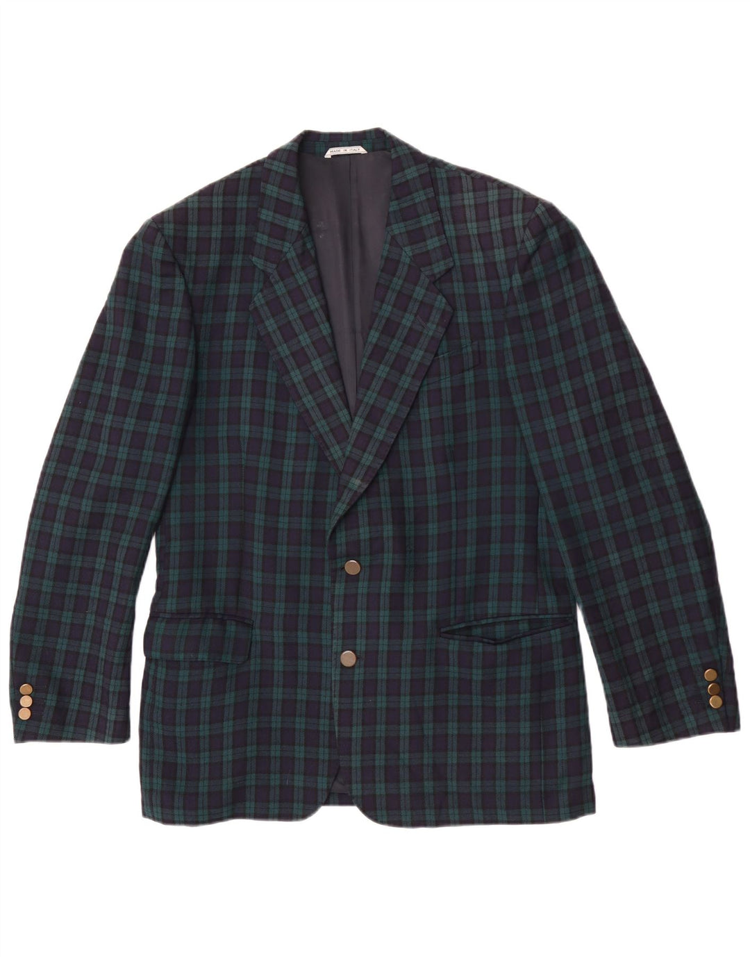 Highland Chaqueta tipo blazer de 2 botones para hombre IT 50 Large Green Check Wool