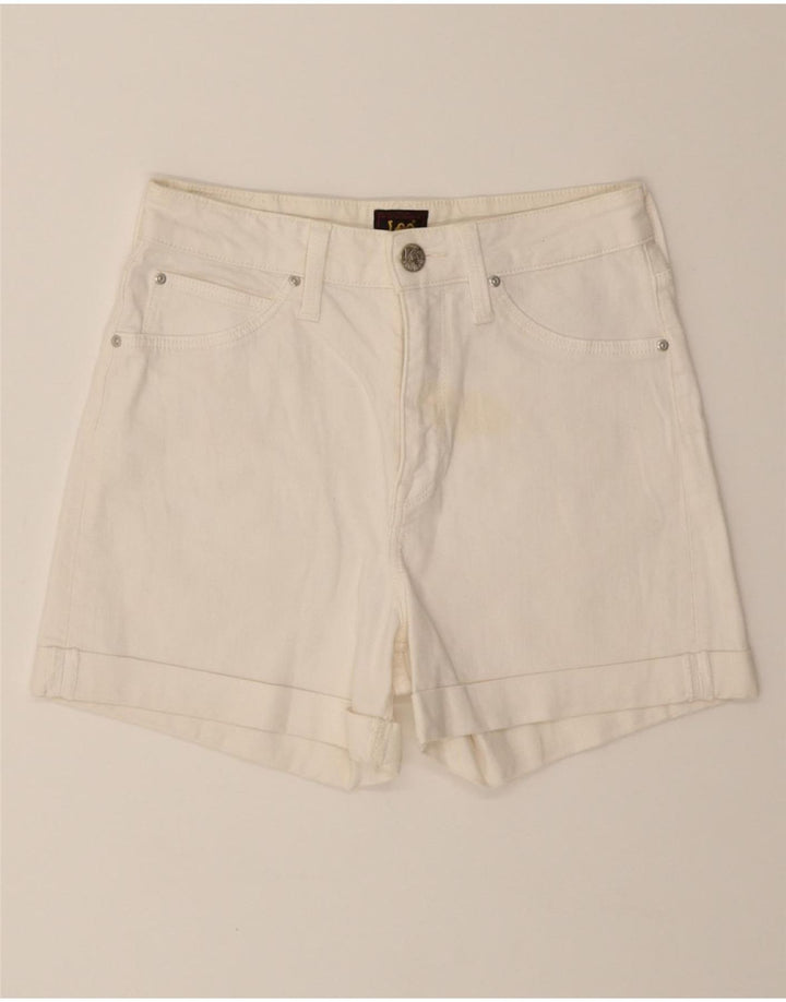 LEE Womens Mom Denim Shorts W27 Small White Cotton Vintage Lee and Second-Hand Lee from Messina Hembry 