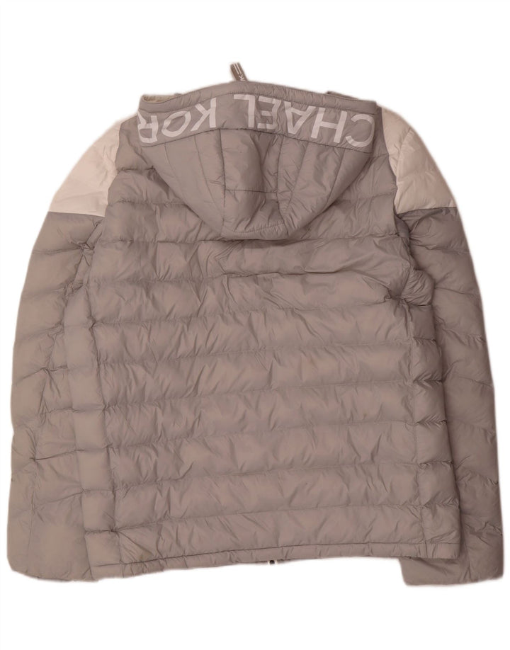 MICHAEL KORS Chaqueta acolchada con gráfico para hombre Reino Unido 40 Grande Gris Colorblock