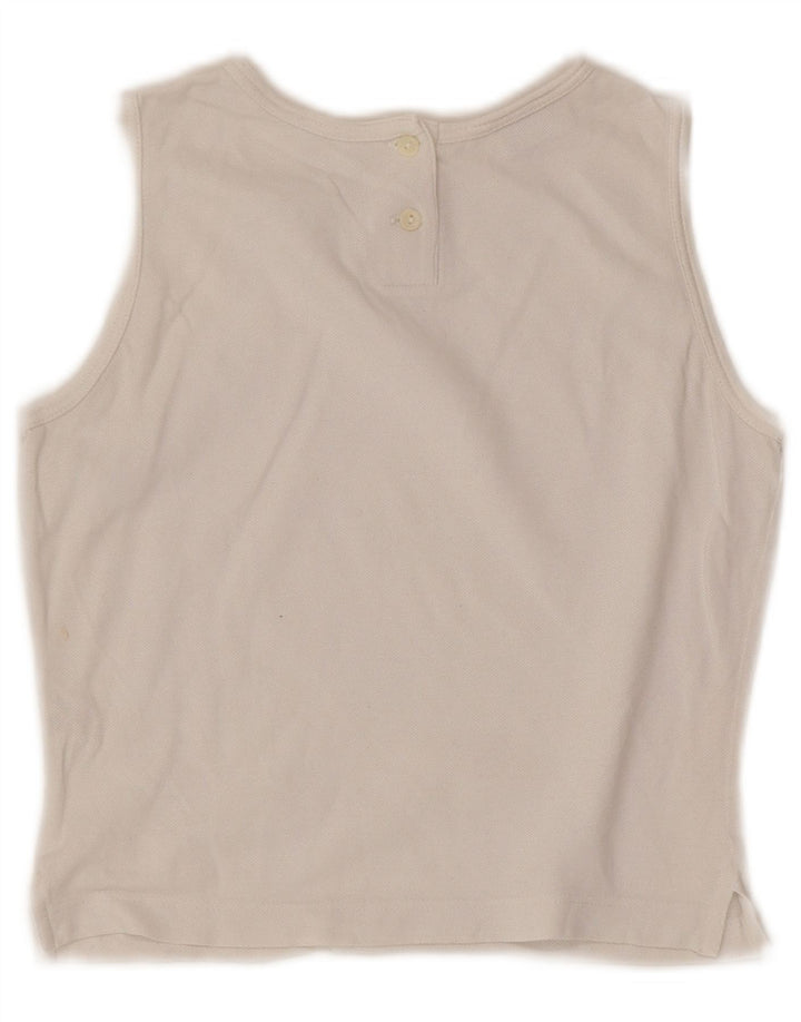 Lacoste - Chaleco corto para mujer, talla 36, algodón blanco pequeño