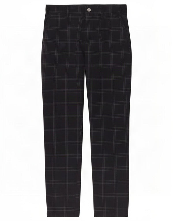 Zara Pantalón chino slim para hombre Small W30 L28 Poliéster a cuadros negro
