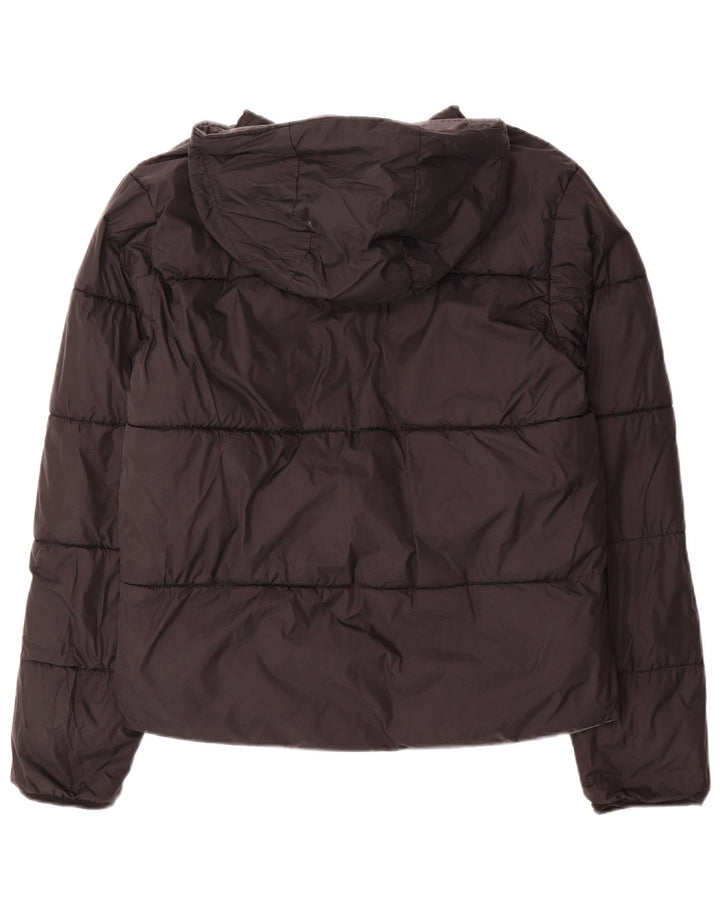 Chaqueta Acolchada Reversible Con Capucha Para Mujer Kappa UK 44 Nylon Gris Medio