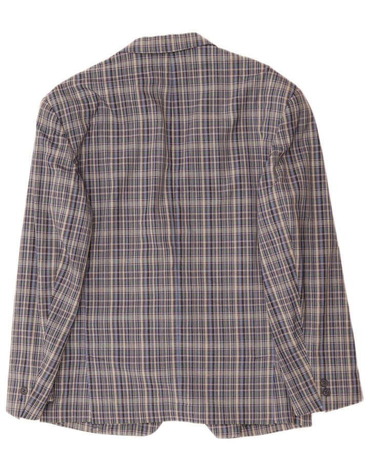 GREEN FOX Chaqueta tipo blazer de 2 botones para hombre EU 48 Cuadros gris medio