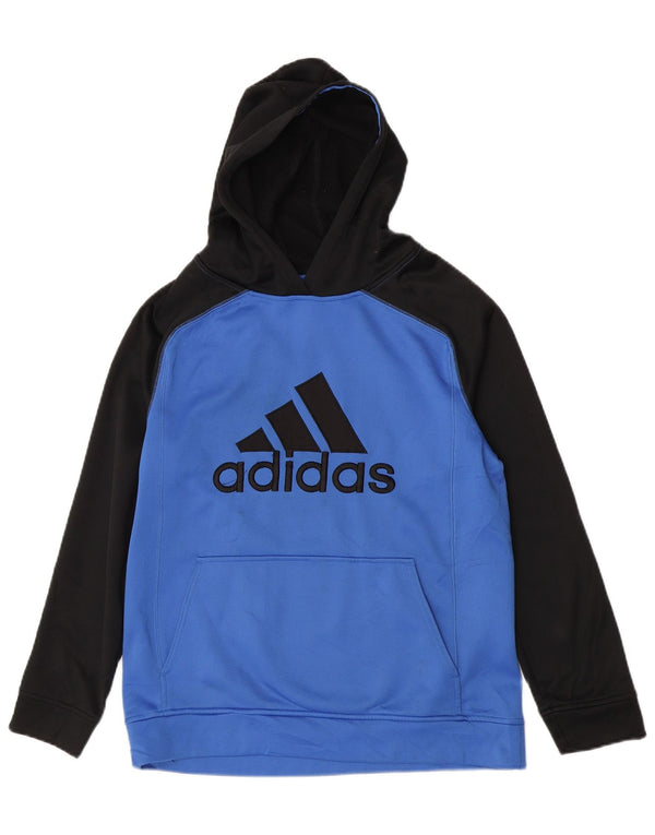 Adidas Sudadera con capucha gráfica para niños 13-14 años XL Azul Colorblock Poliéster