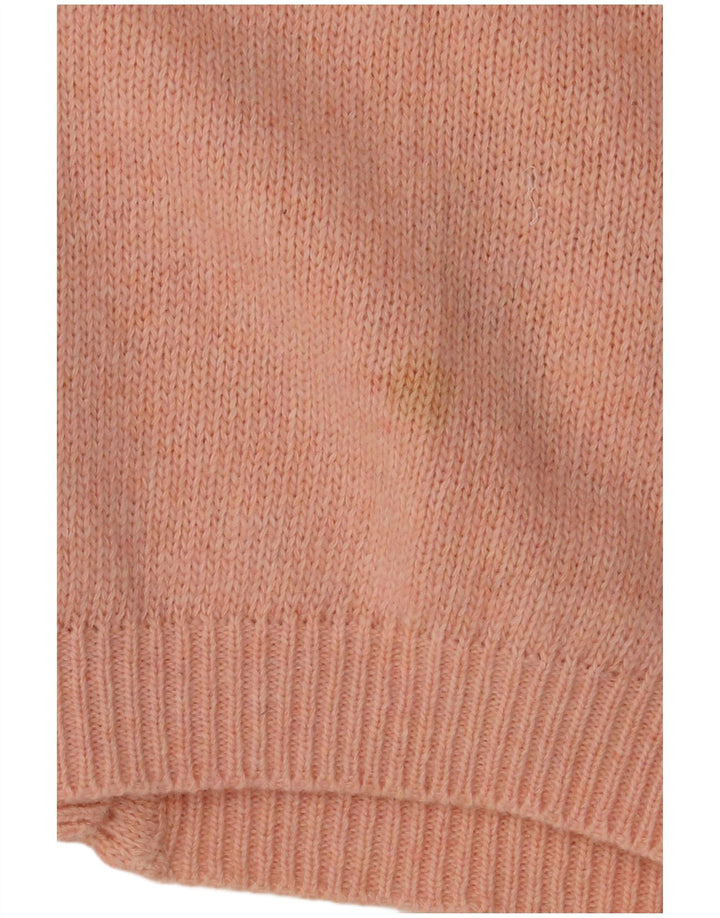 VINTAGE suéter cárdigan para mujer Reino Unido 16 lana floral rosa grande