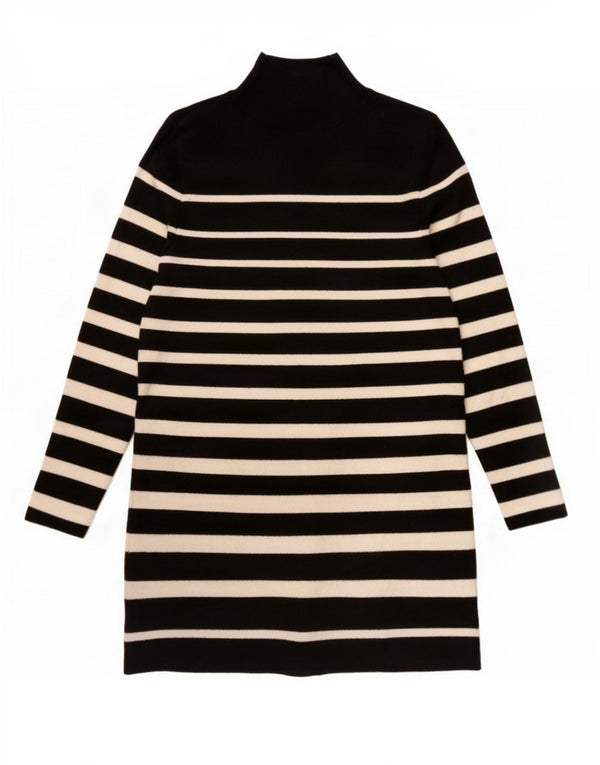Zara Vestido tipo jersey para mujer UK 40 Mediano Viscosa a rayas negras